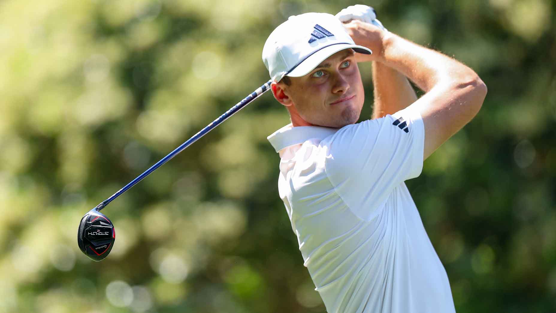 Ludvig Aberg of Sweden hits a tee shot on the sixth hole during the second round of the RBC Heritage at Harbour Town Golf Links on April 19, 2024 in Hilton Head Island, South Carolina