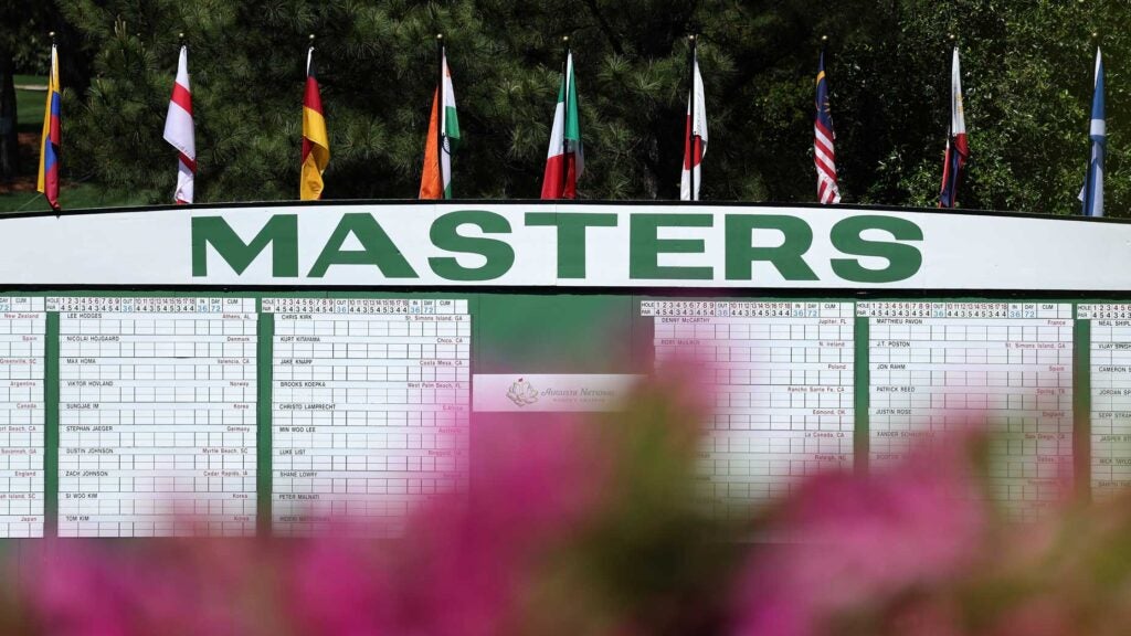 The Masters leaderboard.