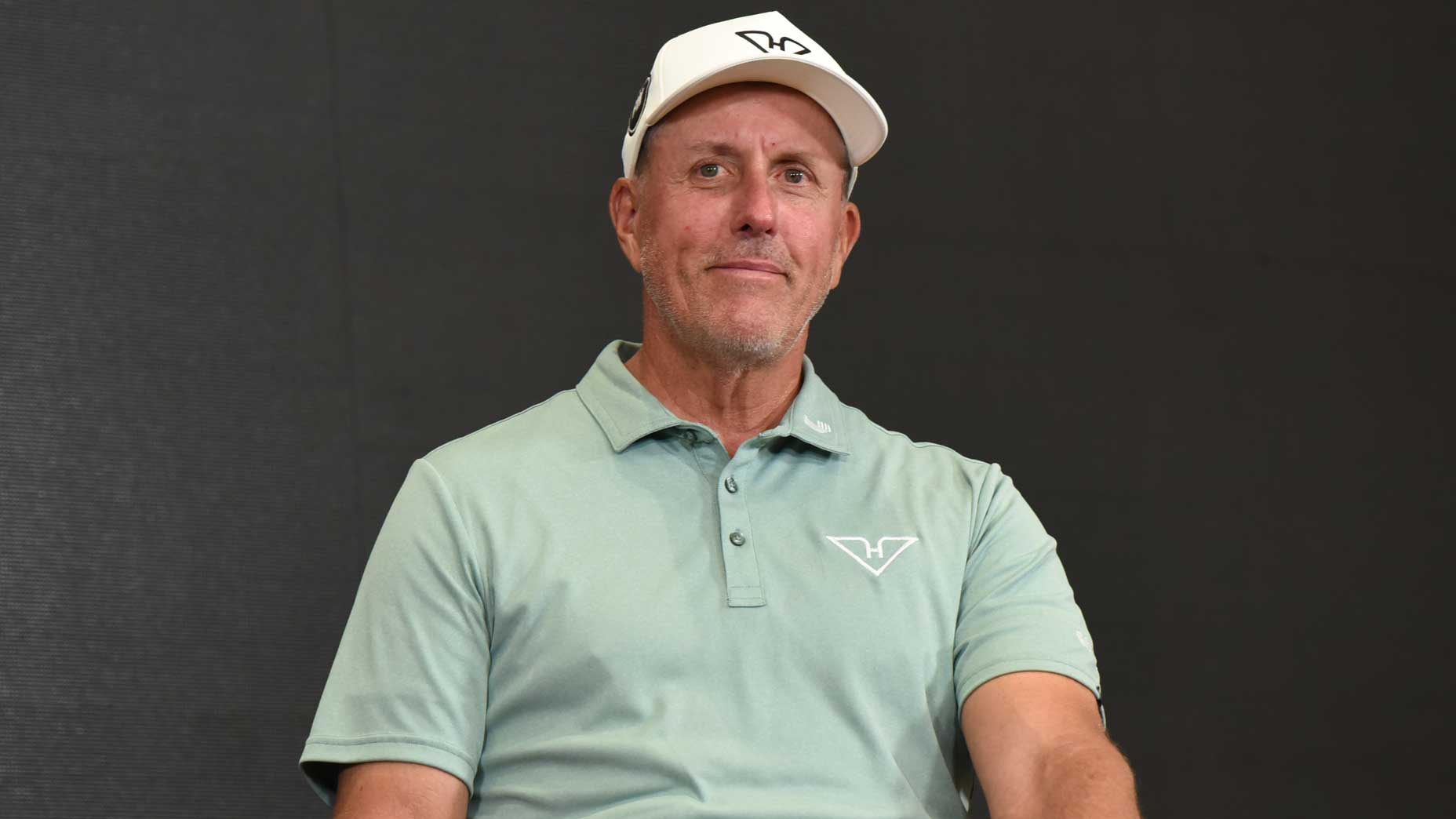 Phil Mickelson holds a press conference at LIV Golf Miami.