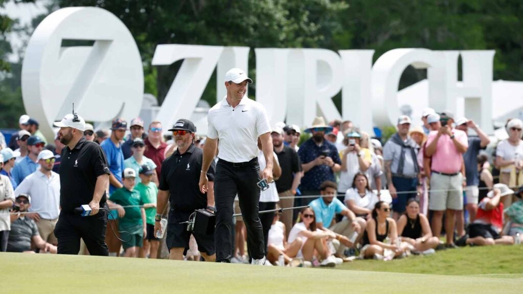 Rory McIlroy smiles at the Zurich Classic.