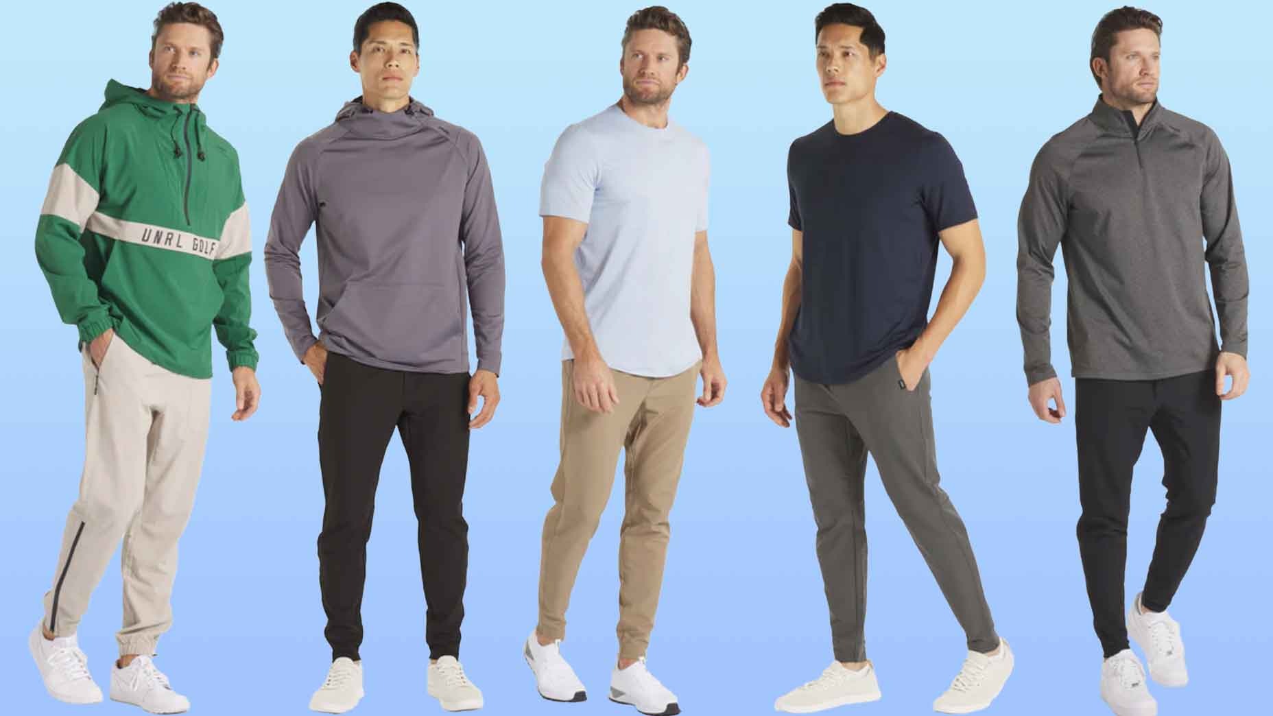 Models wearing UNRL golf apparel