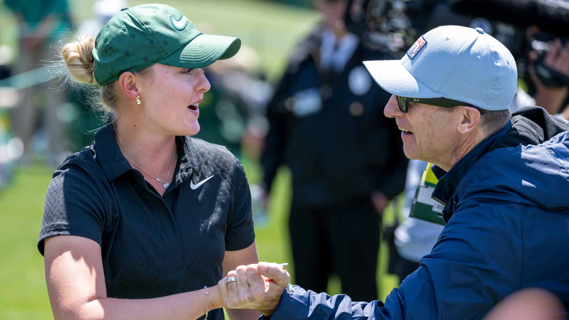 bailey shoemaker greets fan after final round at 2024 anwa