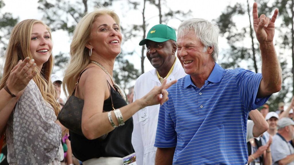 Ben Crenshaw and his wife, Julie, at the 2015 Masters at Augusta National Golf Club.