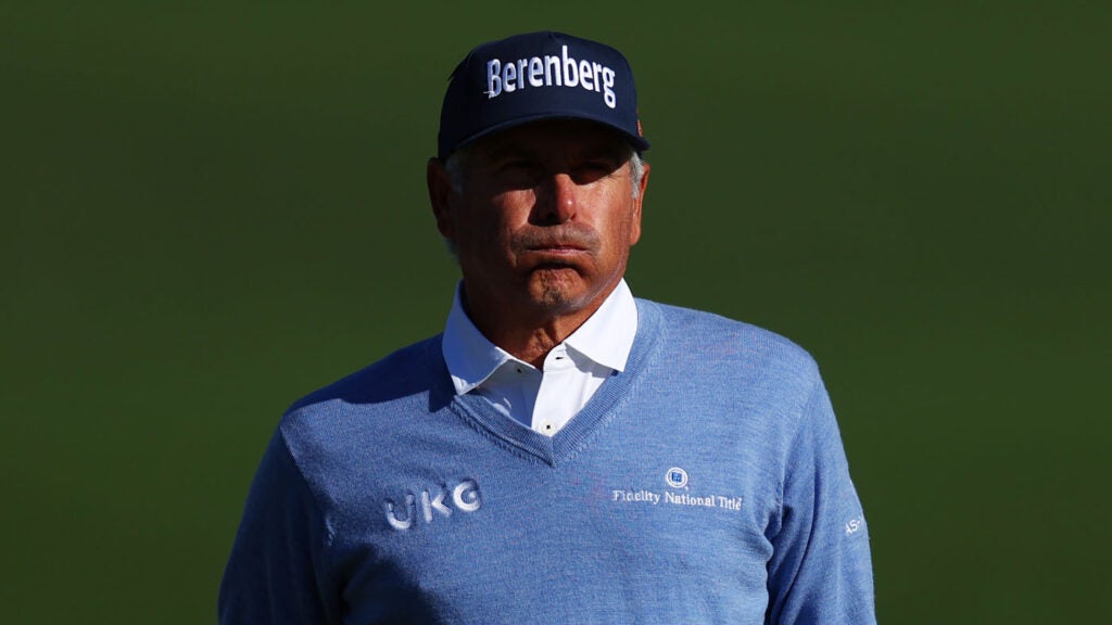 Fred Couples of the United States walks the second fairway during the second round of the 2024 Masters Tournament at Augusta National Golf Club