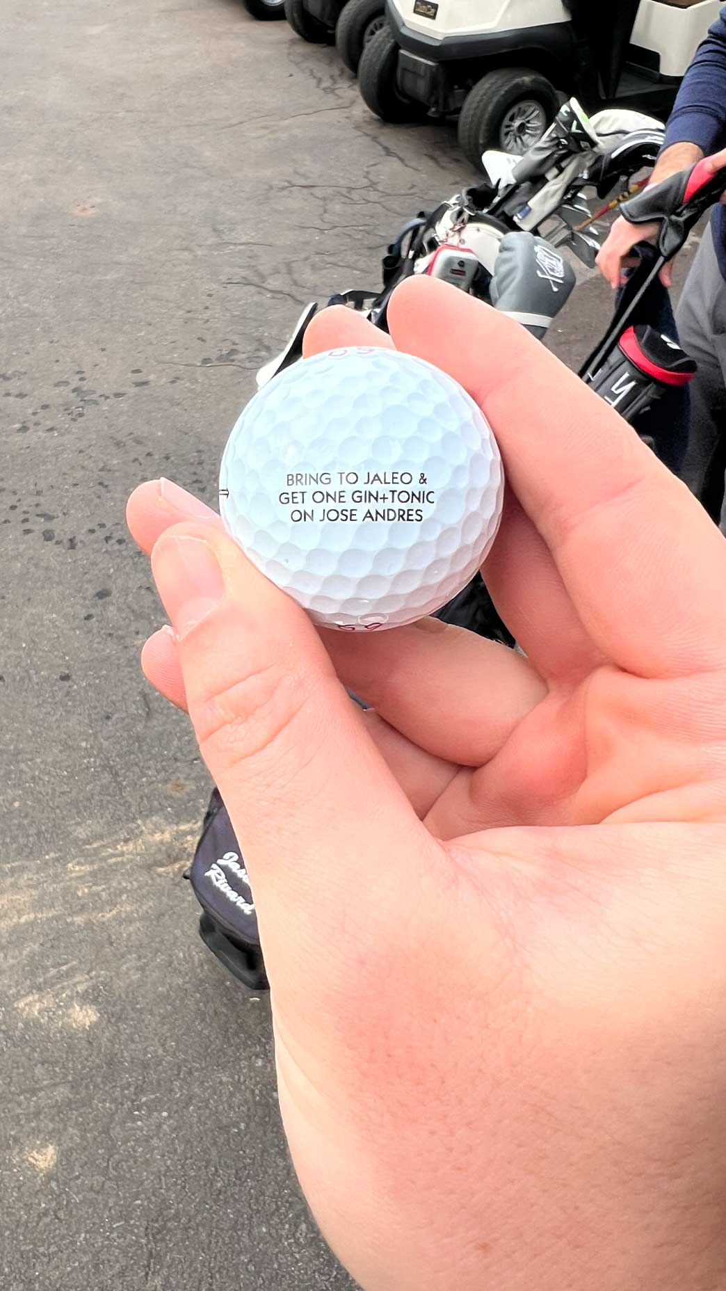 Jose Andres' custom Titleist ProV1.