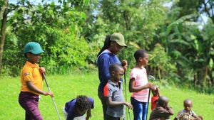 Boys and girls in the Afriyea Golf Academy in Uganda
