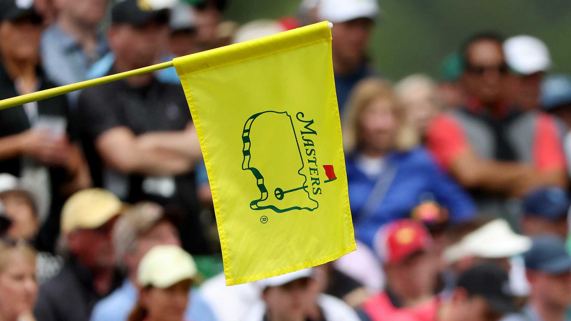 A Masters flag is pictured at Augusta National during 2023 Masters