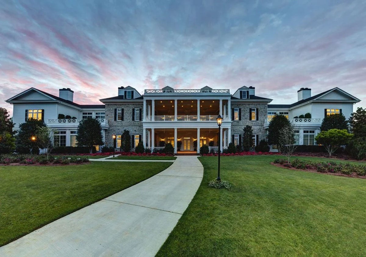 The outside of the Masters media center