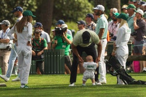 Brooks Koepka and his son