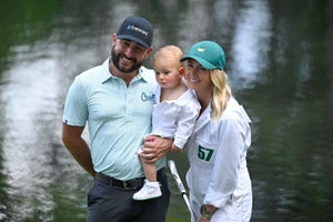 Stephan Jaeger of Germany with his wife, Shelby and son, Harrison,