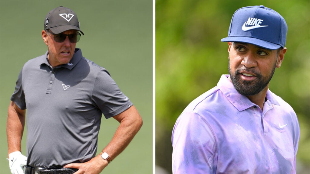 phil mickelson and tony finau at the 2024 masters