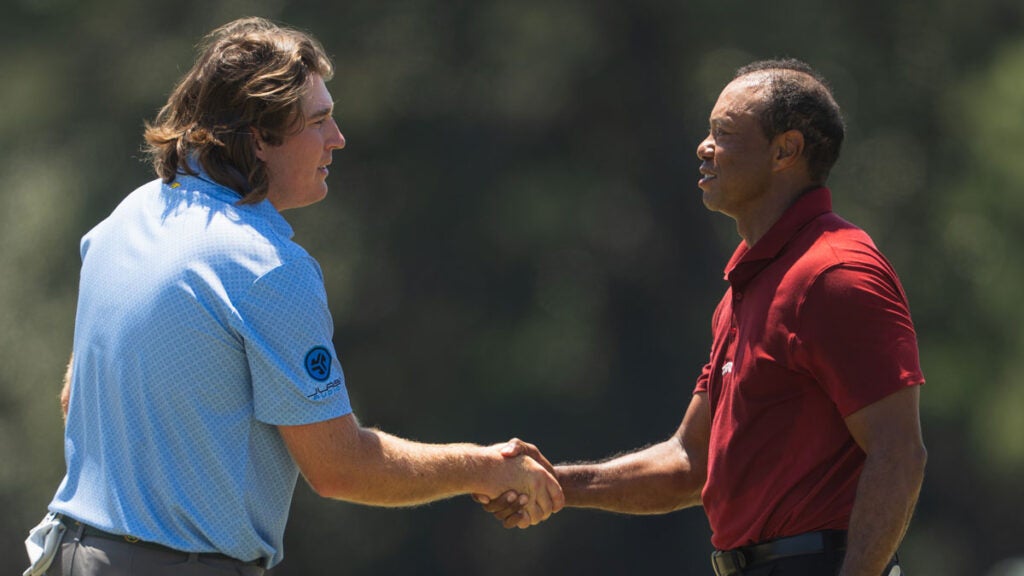 He idolized Tiger Woods as a kid. On Masters Sunday, he played with him