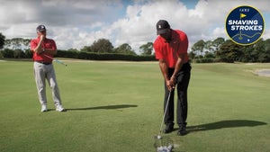 15-time major champ Tiger Woods joins 1-time major winner Fred Couples to walk through how to master a 50-yard wedge shot