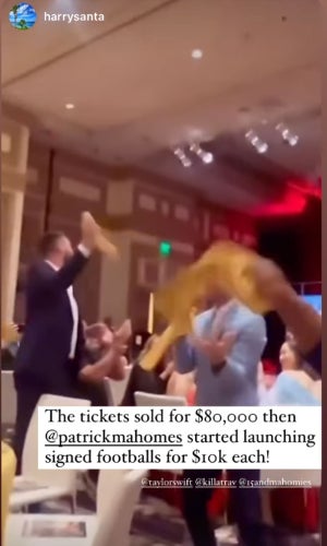 Eras Tour tickets were auctioned off at Patrick Mahomes' event in Vegas.