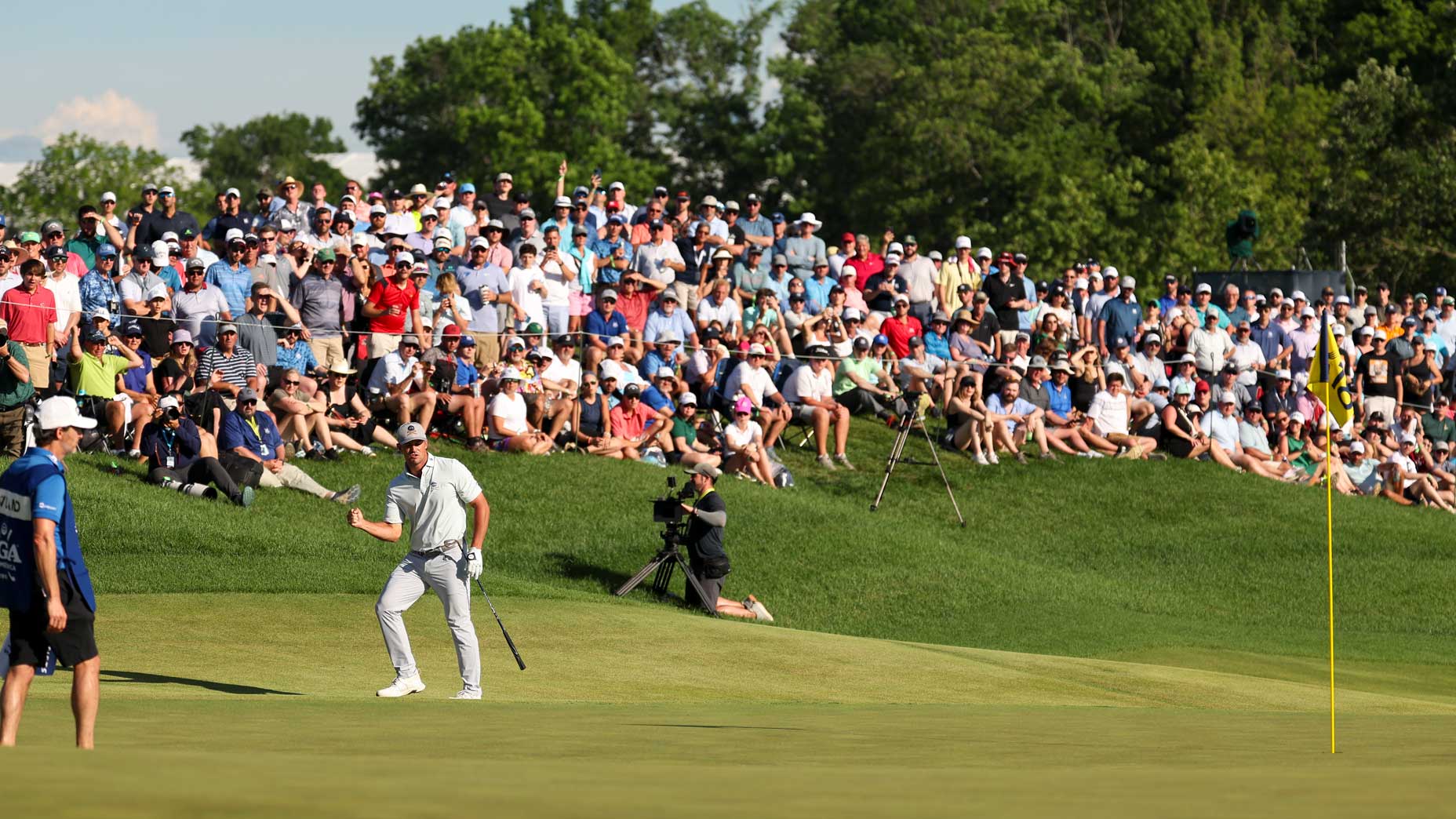 Bryson DeChambeau's chip-in eagle means he'll be a key figure on Sunday at the PGA Championship.