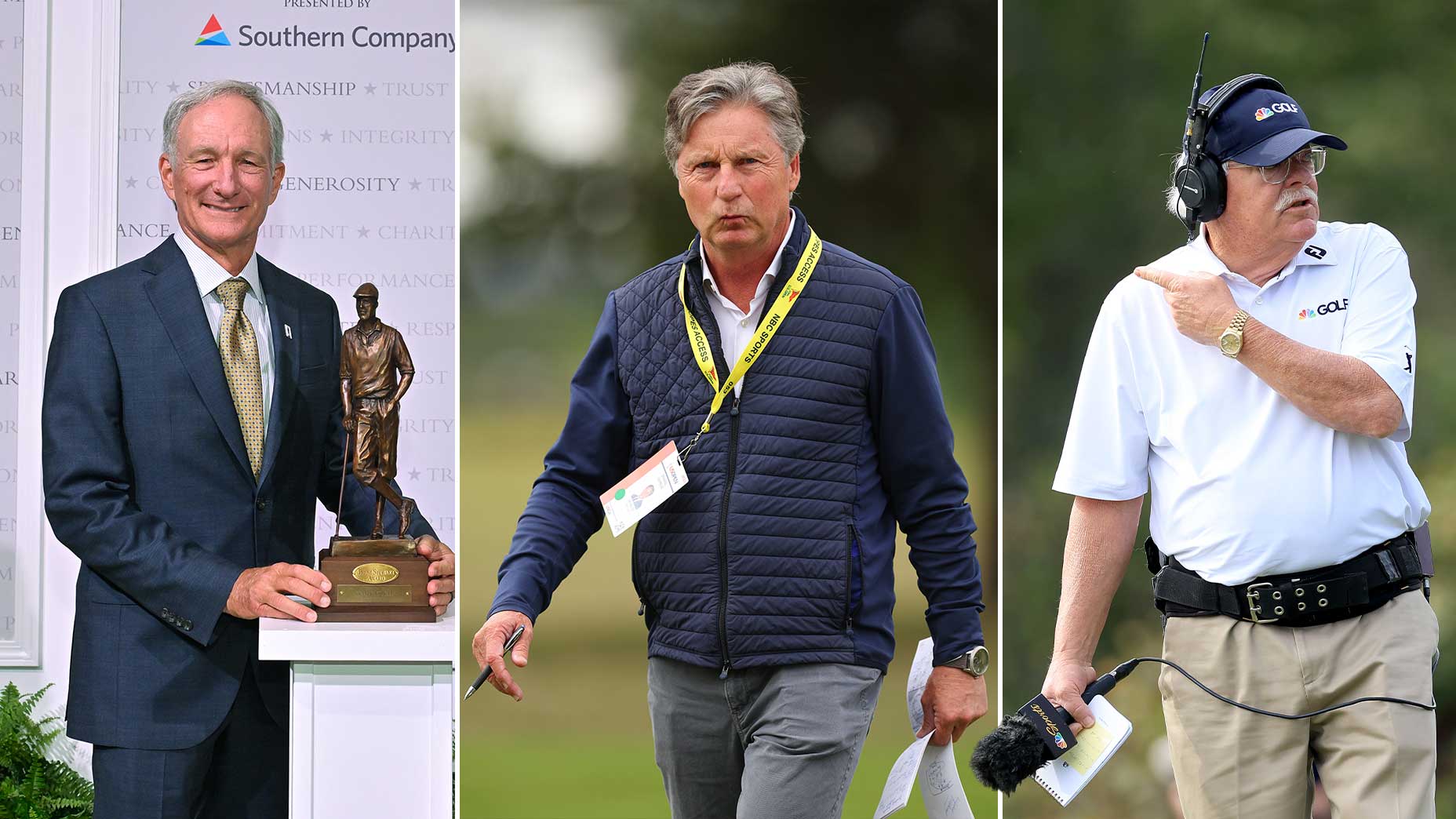 A split image of Gary Koch, Brandel Chamblee and Roger Maltbie.