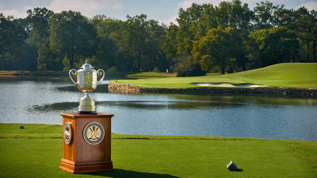 The Wanamaker Trophy on Quail Hollow No. 17.