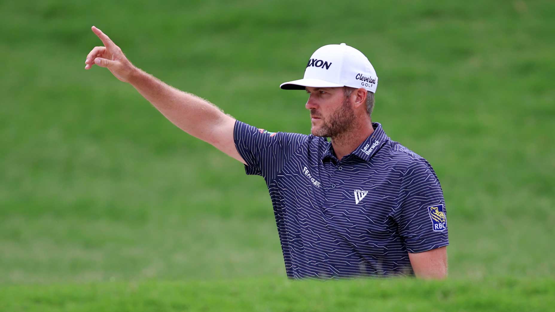 Taylor Pendrith celebrates a made shot at the CJ Cup Byron Nelson.