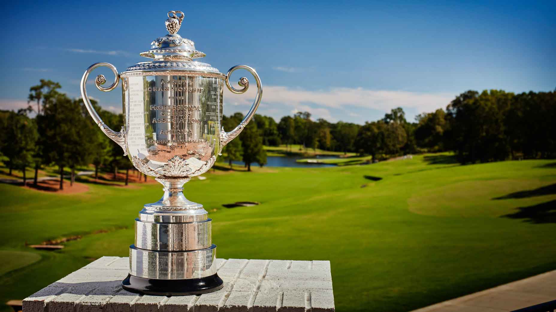 A view from the Wanamaker Trophy at Quail Hollow Club