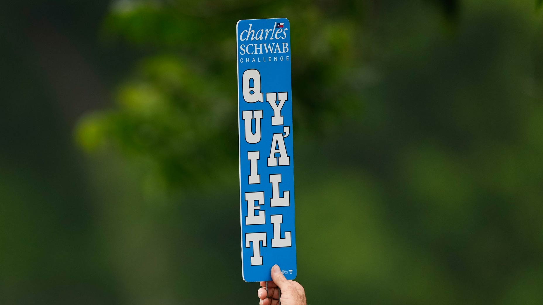 A quiet sign pictured at the 2024 Charles Schwab Challenge at Colonial