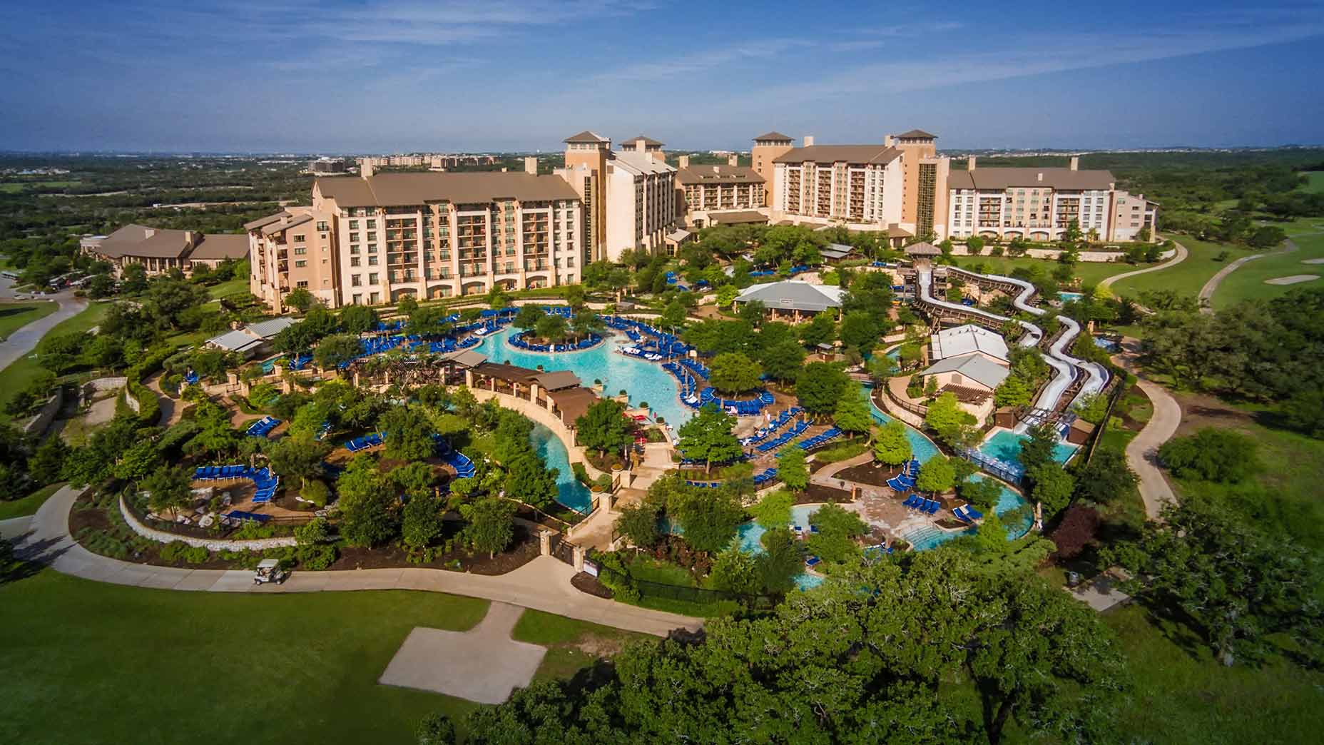 An aerial view of the JW Marriott San Antonio Hill Country Resort & Spa.