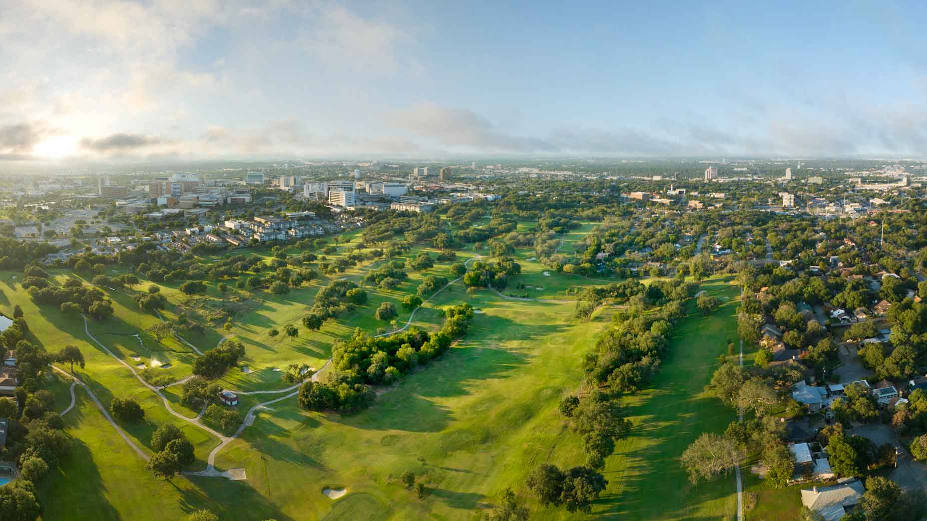 An aerial view of Oak Hills Country Club, in San Antonio