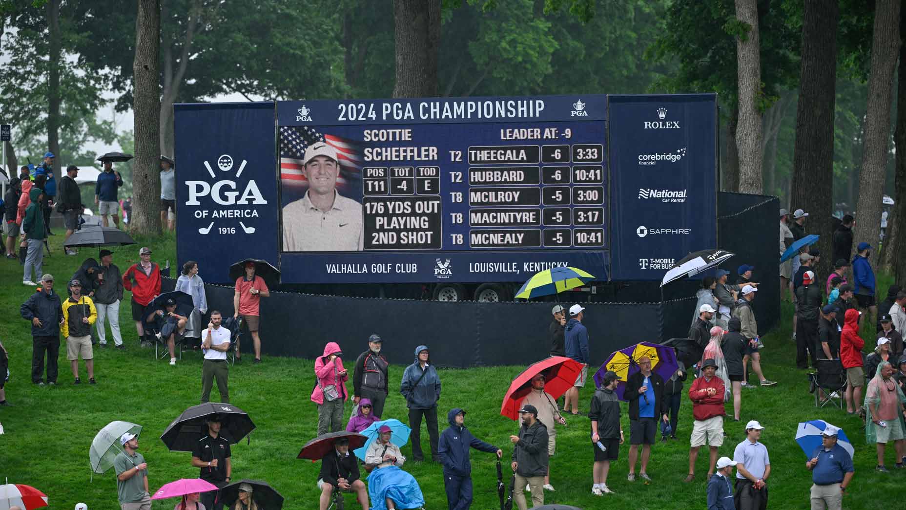 A video board at Valhalla pictured during 2024 PGA Championship
