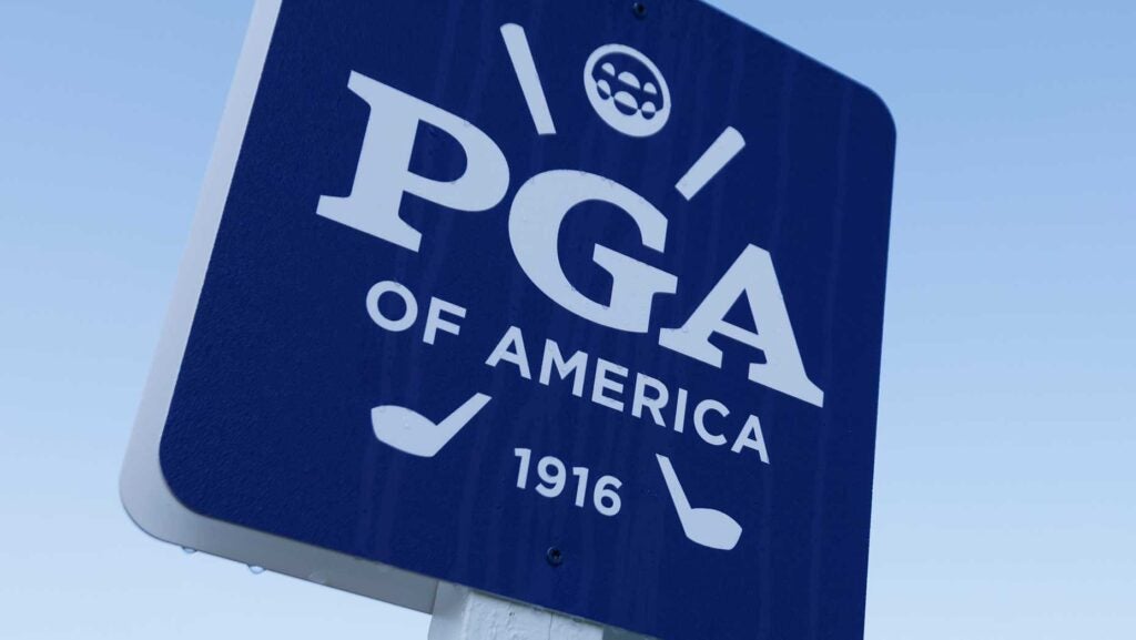 A PGA sign at Valhalla during the 2024 PGA Championship