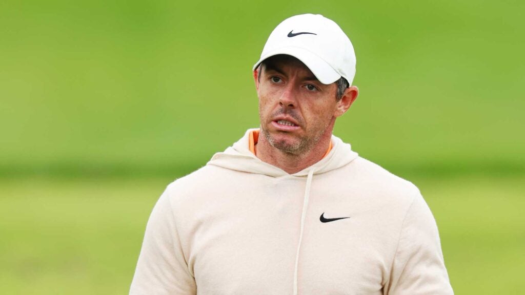 Rory McIlroy walks golf course at 2024 PGA Championship