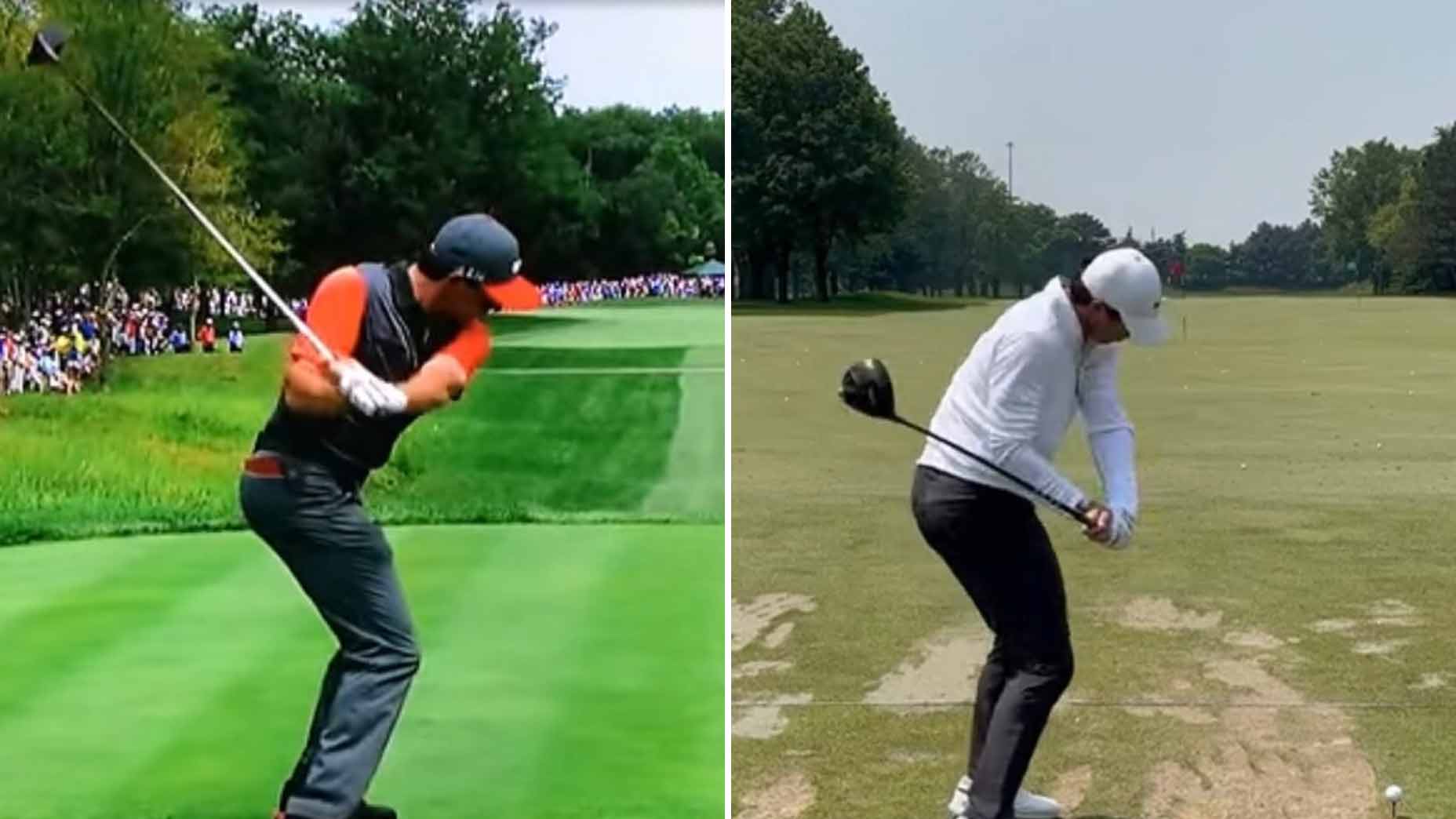 rory mcilroy swings in 2014 and 2024