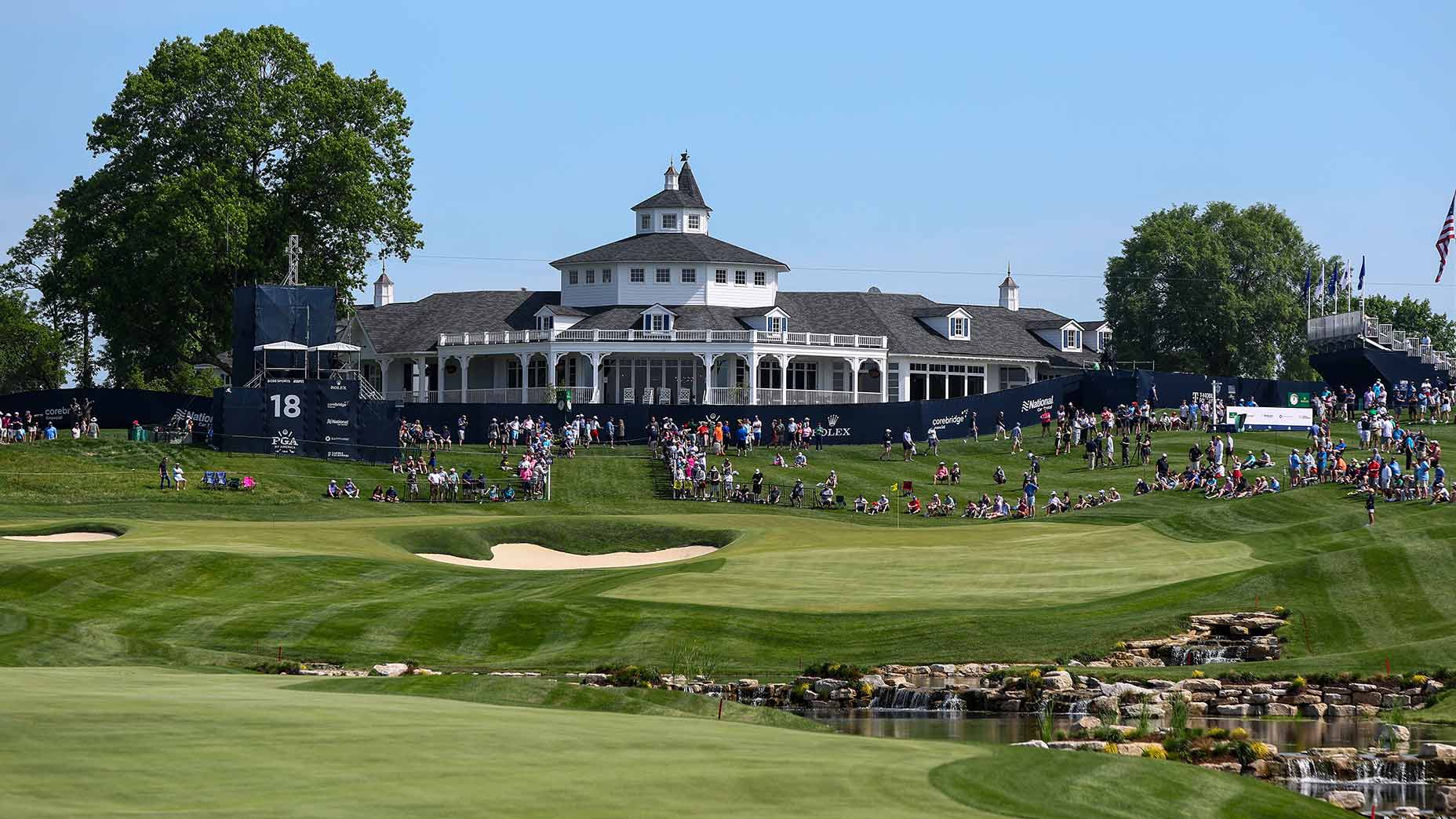 The 18th hole at Valhalla Golf Club during the 2024 PGA Championship