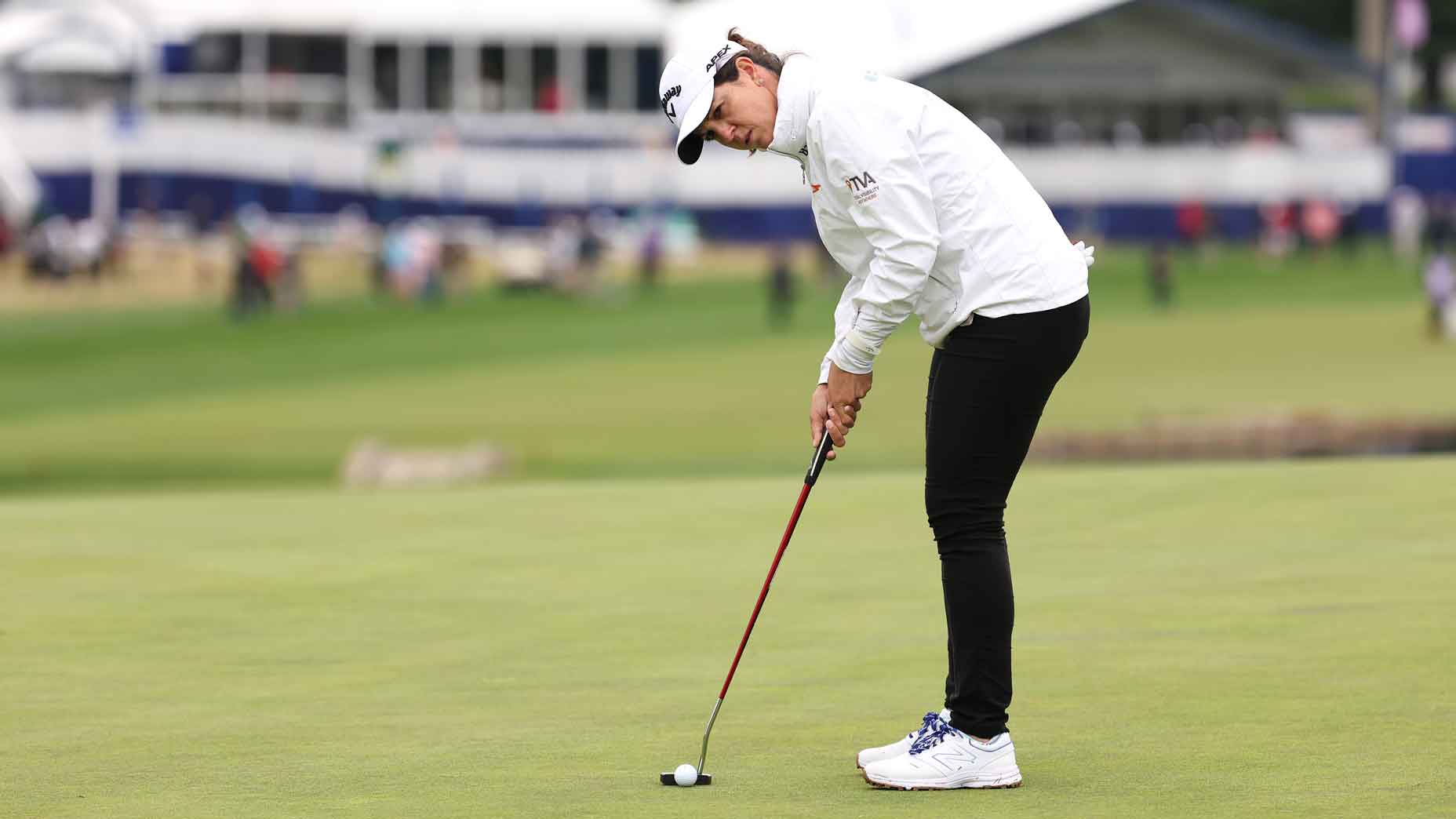 Emma Talley putts on the 18th hole during the first round of the KPMG Women's PGA Championship at Baltusrol Golf Club on Thursday, June 22, 2023 in Springfield, New Jersey.