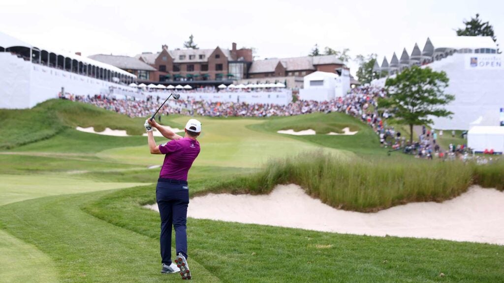 Mackenzie Hughes hits a shot at the Canadian Open.