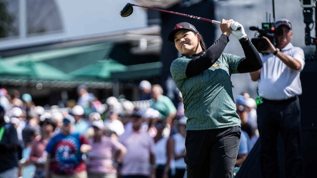 Wichanee Meechai watches a shot during the U.S. Women's Open.