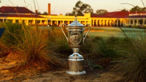 The U.S. Open trophy at Pinehurst