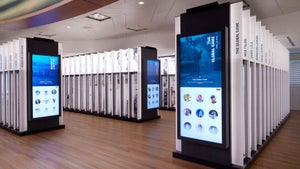 Each new WGHOF member gets their own locker, featur- ing an array of stuff that highlights their golf journey, with digital information kiosks helping to offer a deeper dive whenever desired.