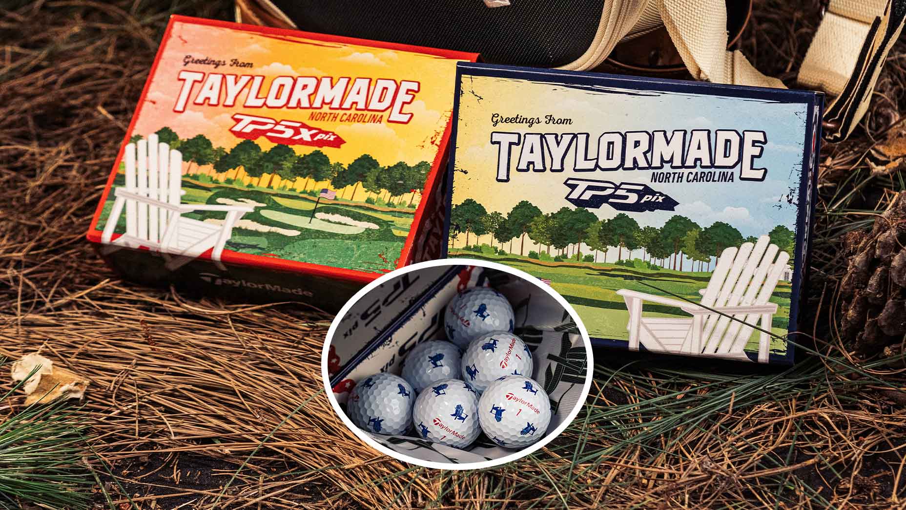 TaylorMade's 2024 U.S. Open TP5 Pix golf balls.