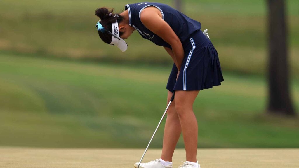 andrea lee reacts to missed putt at U.S. Women's Open