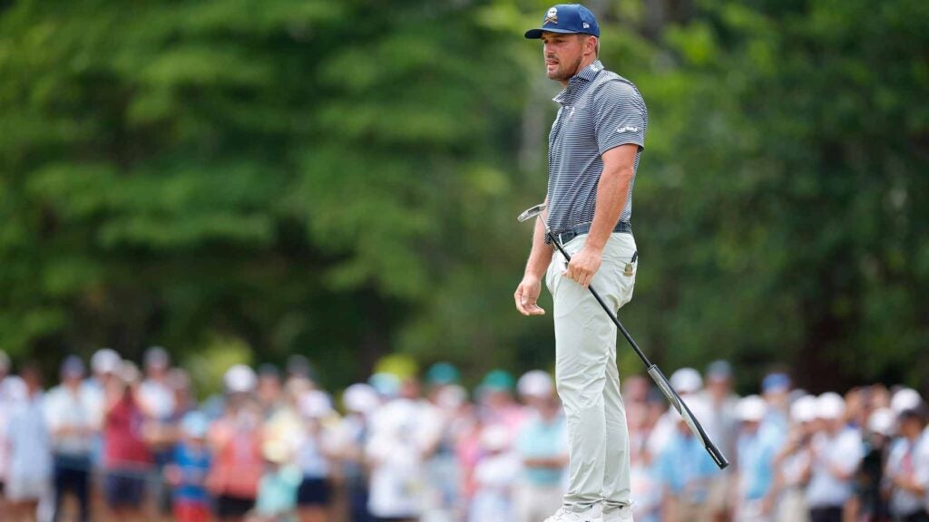 bryson dechambeau stands and watches during the 2024 u.s. open