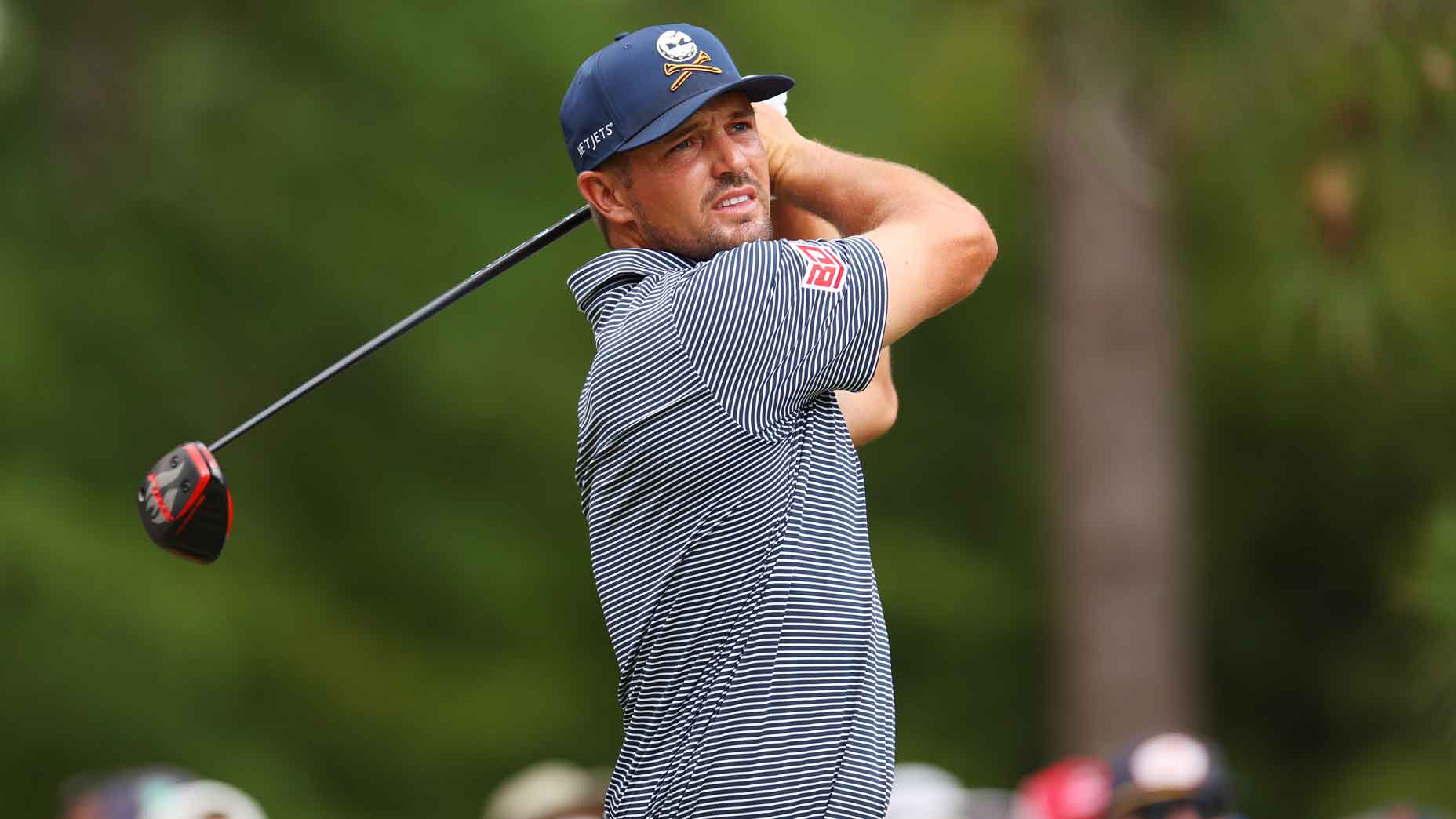 Bryson DeChambeau of the United States hits a tee shot on the fifth hole during the final round of the 124th U.S. Open at Pinehurst Resort on June 16, 2024 in Pinehurst, North Carolina.