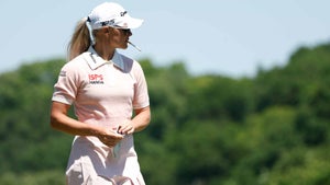 charley hull smokes a cigarette during the 2024 u.s. women's open