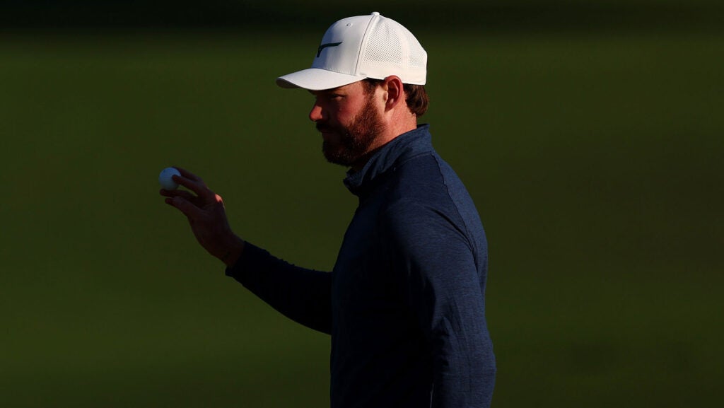 Pro golfer Grayson Murray walks on green at Augusta National during 2024 Masters