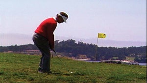 tom kite hits wedge shot during 1992 u.s. open