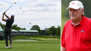 Jake Knapp hits his tee shot on the 16th hole during the first round of the Memorial Tournament presented by Workday at Muirfield Village Golf Club