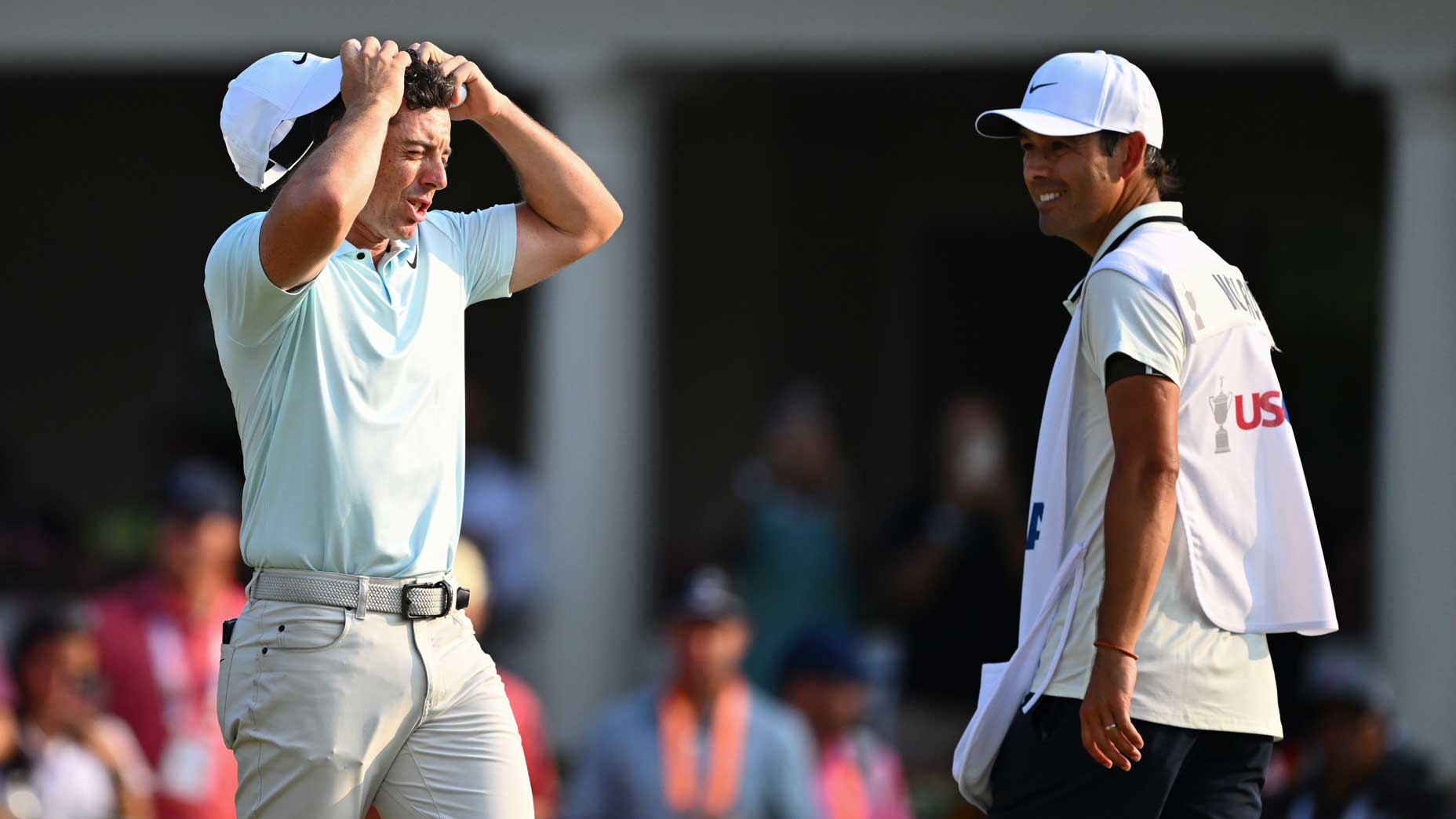 Rory McIlroy grabs his head after missing short putt on 18 to lose 2024 U.S. Open