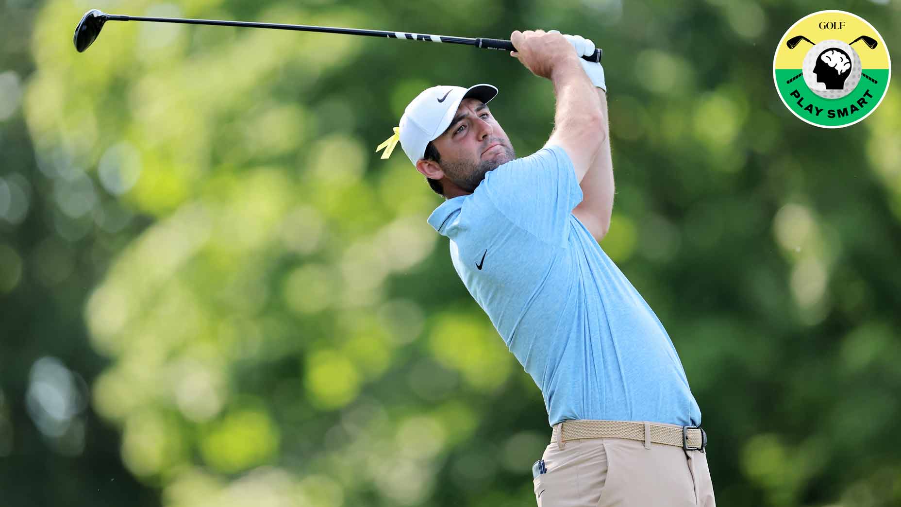 scottie scheffler swings during the final round of the 2024 memorial tournament