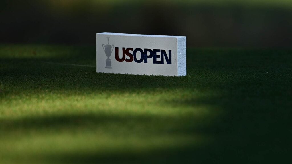 U.S. Open tee marker pictured at Pinehurst in 2024