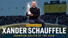 Xander Schauffele with trophy seen and heard