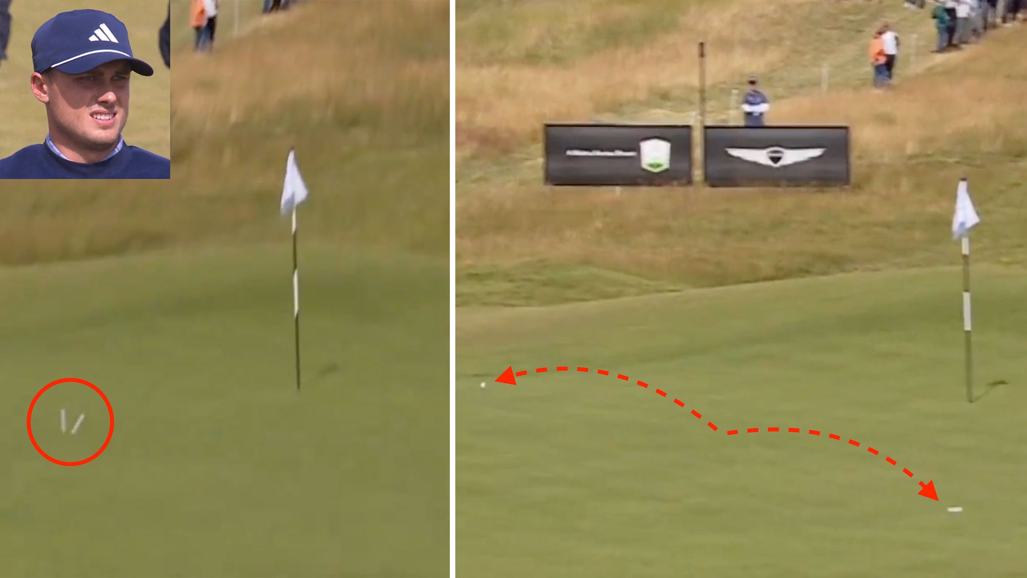 ludvig aberg's wacky bounce at scottish open