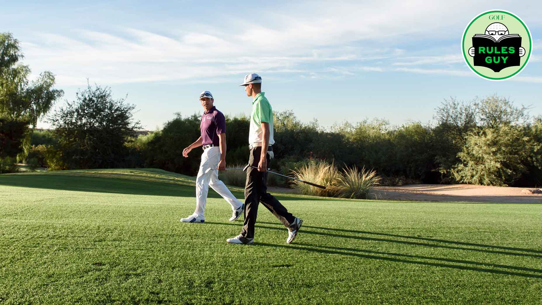 Golfers walking